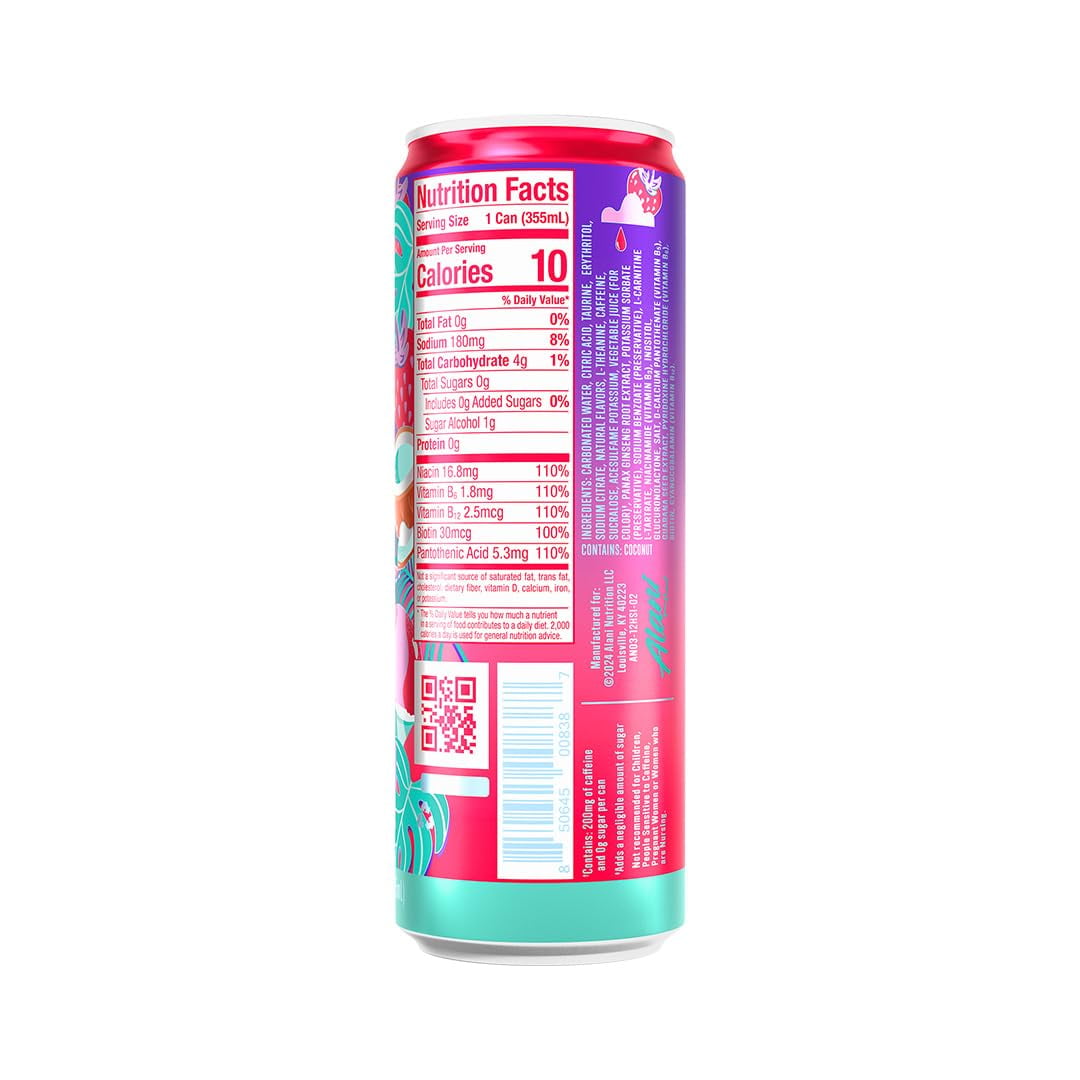 Energy Drink, Hawaiian Shaved Ice, 12 fl oz (4 Can)
