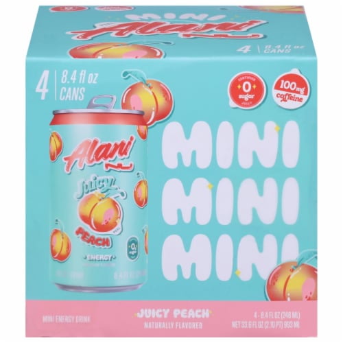 2X -  NU Juicy Peach Zero Sugar Mini Energy Drink Cans