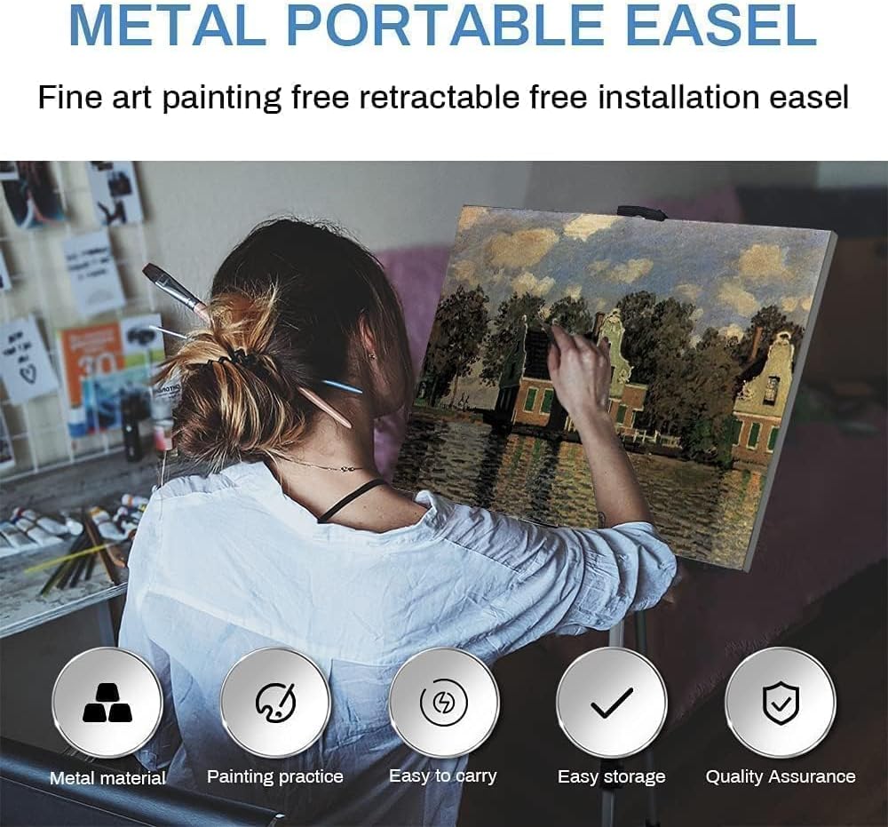 Art Easel Stand for Painting and Sign - RRFTOK Aluminum 66 Inch Metal Tripod Adjustable Portable Easels for Display -... - Image 2