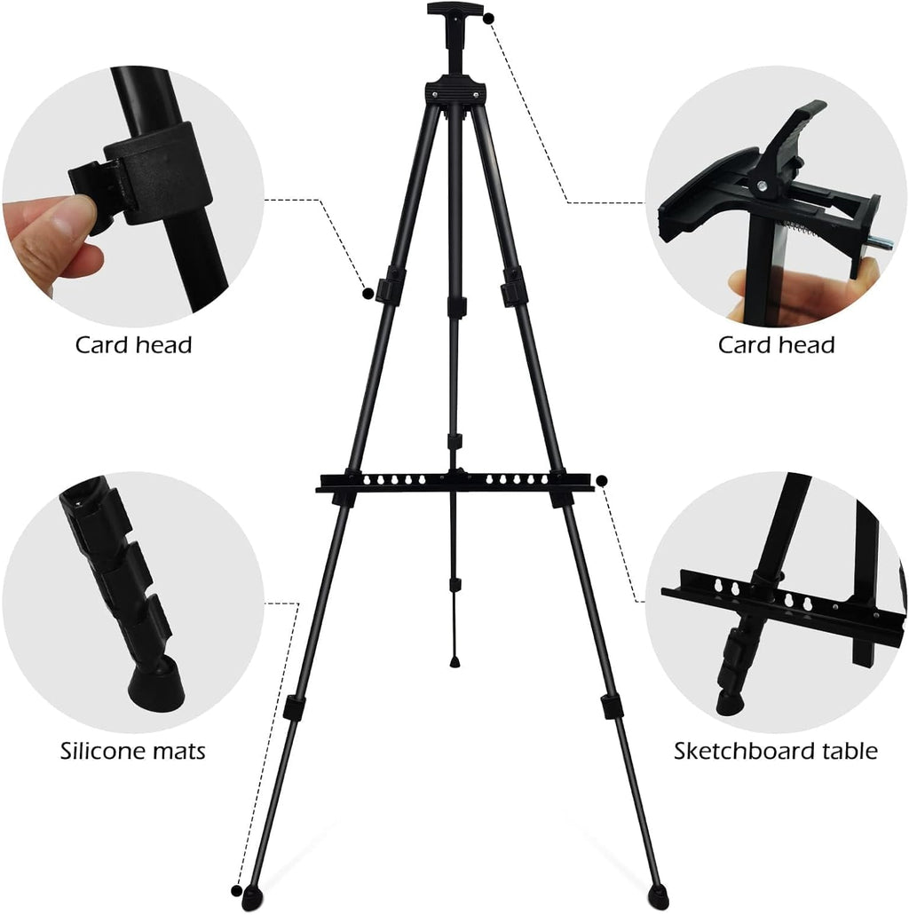 RRFTOK Easel Stand for Sign and Painting - Metal Tripod Adjustable Art Easels for Display Canvases Height from 17 to ... - Image 5