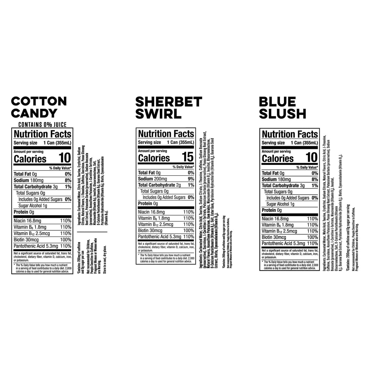 Energy Slush Variety, 12 fl oz, 18-pack