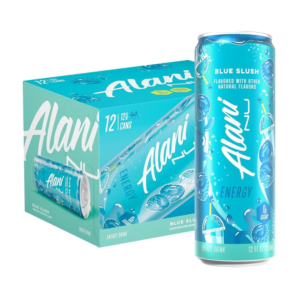 Sugar Free Energy Drink, Blue Slush, 12 fl oz, 12 Pack, Cans, 200mg Caffeine