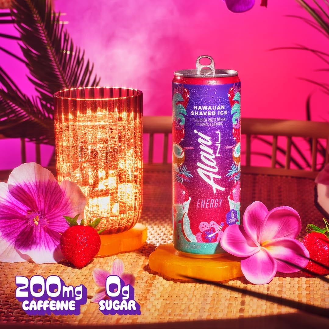 New  Energy Drinks Witches Brew, Dream Float, Hawaian Shaved Ice Variety Pack, Sugar-Free, Low-Calorie, 200mg Caffeine, Energy Boost Drink 12 fl oz (Pack of 6)