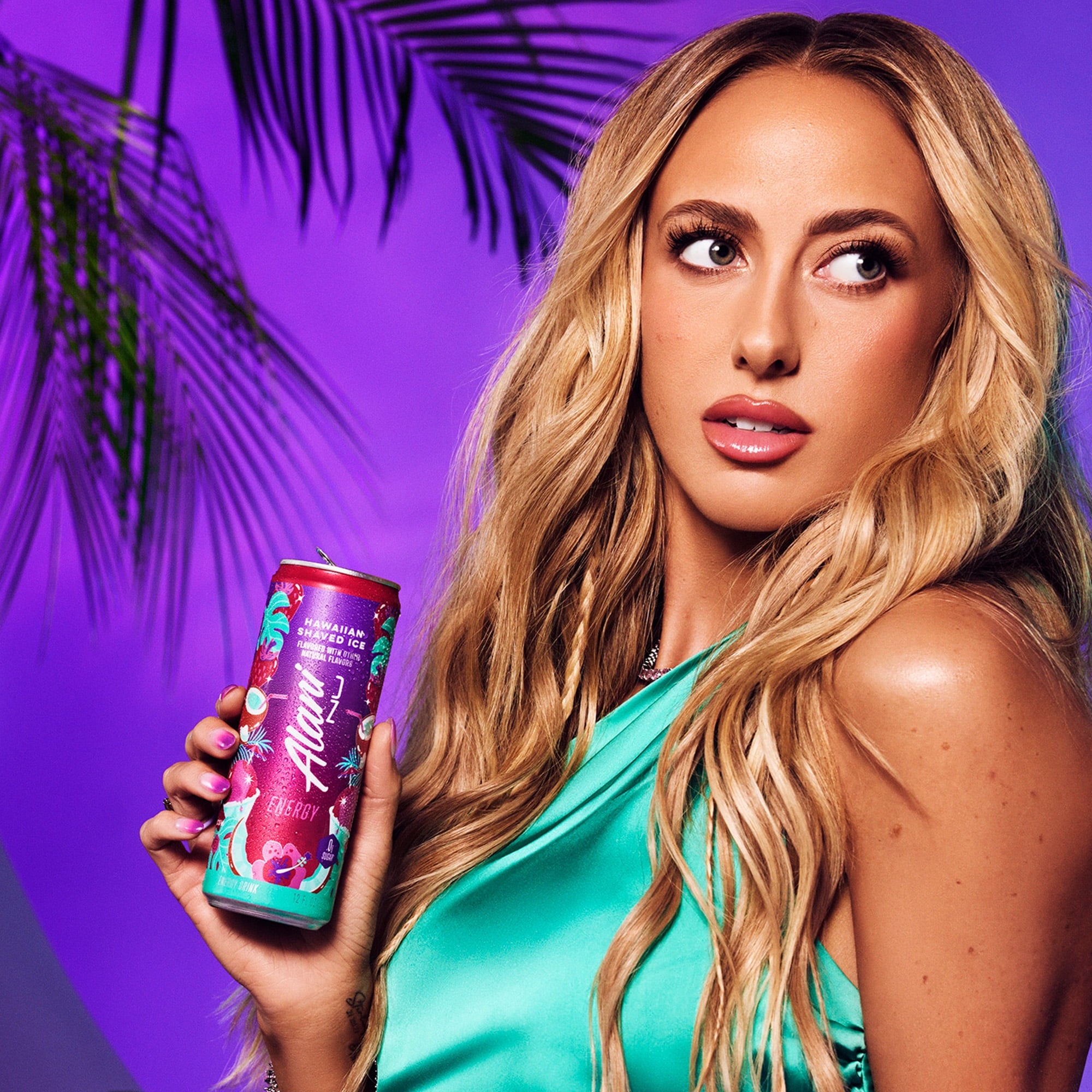 Sugar Free Energy Drink, Hawaiian Shaved Ice, 12 fl oz, 12 Pack, Cans, 200mg Caffeine