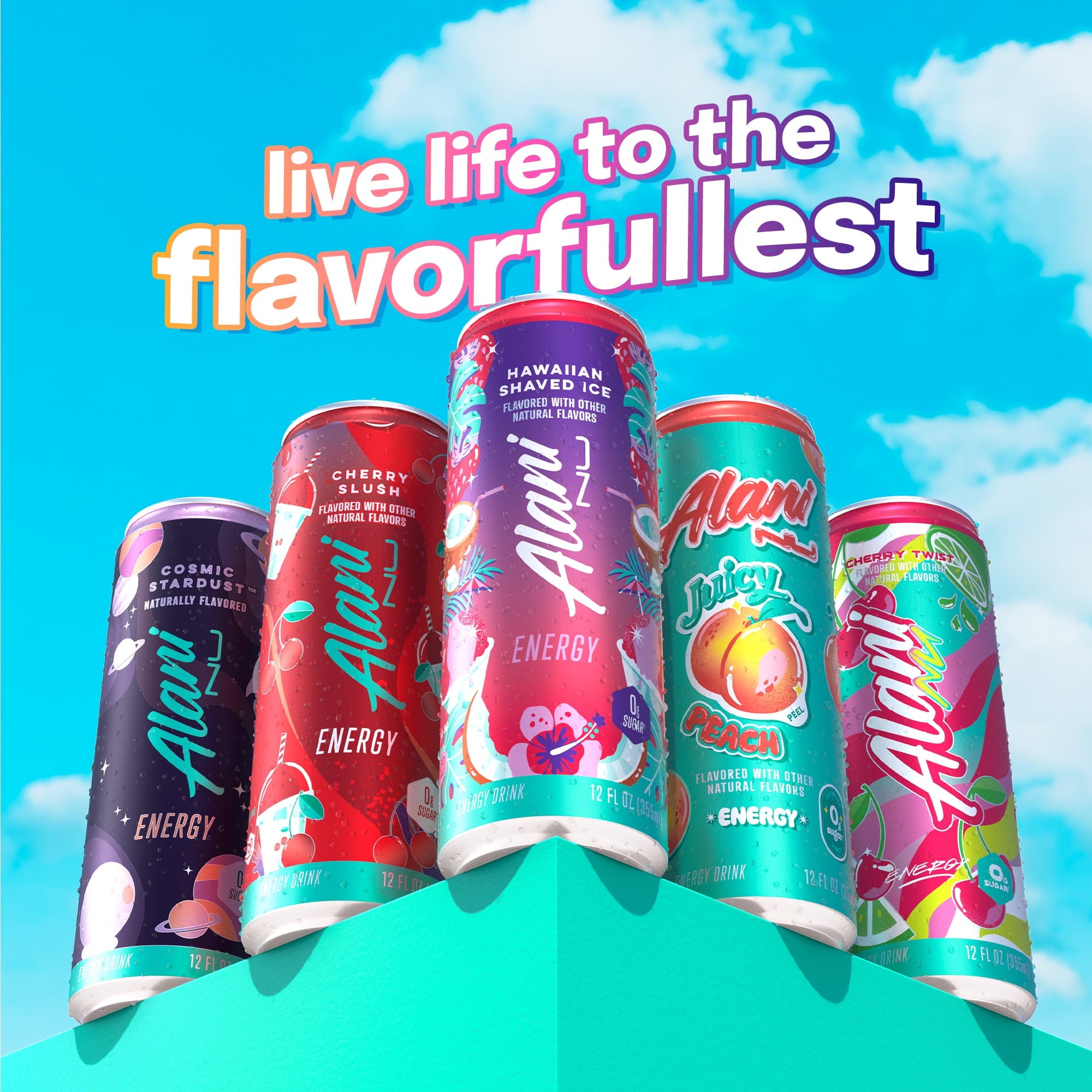 Sugar Free Energy Drink, Hawaiian Shaved Ice, 12 fl oz, 12 Pack, Cans, 200mg Caffeine