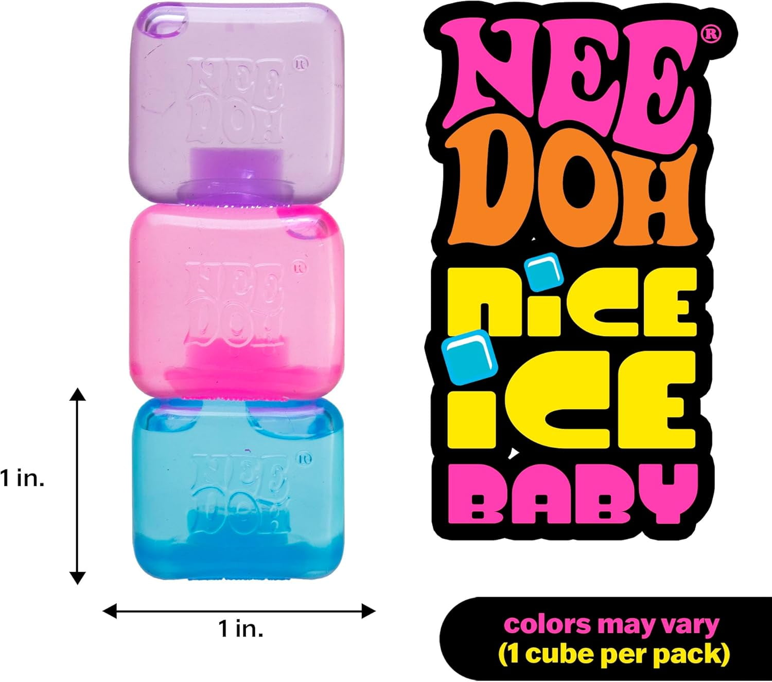 Baby - Sensory Squeeze Toy - Single Mini Nice Cube in Assorted Colors - Ages 3+ (Pack of 1)