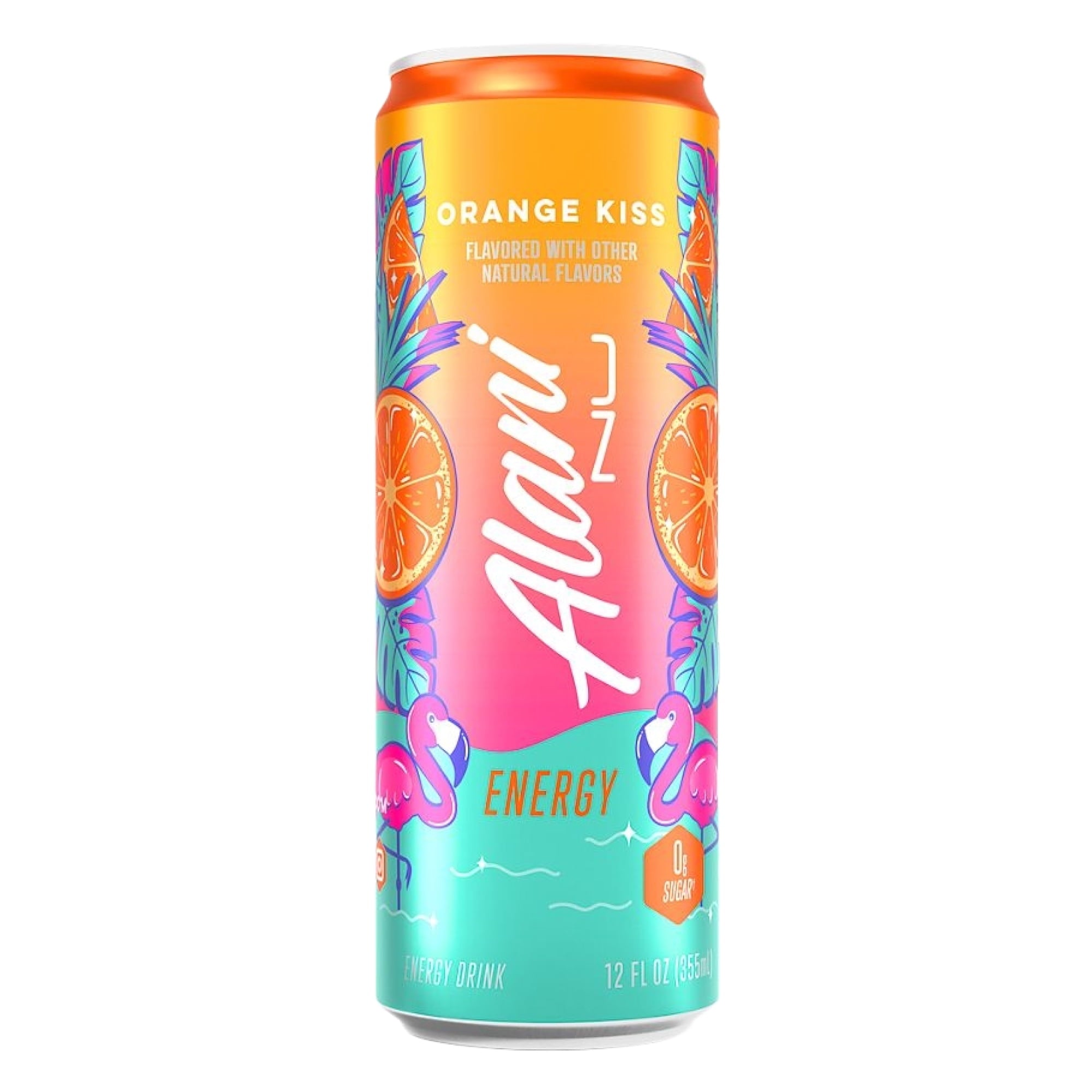Energy Drinks Pink Slush &amp; Orange Kiss Flavor Zero Suger, Low - Calorie, Energy Boost Drinks 12 oz (6 Pack)