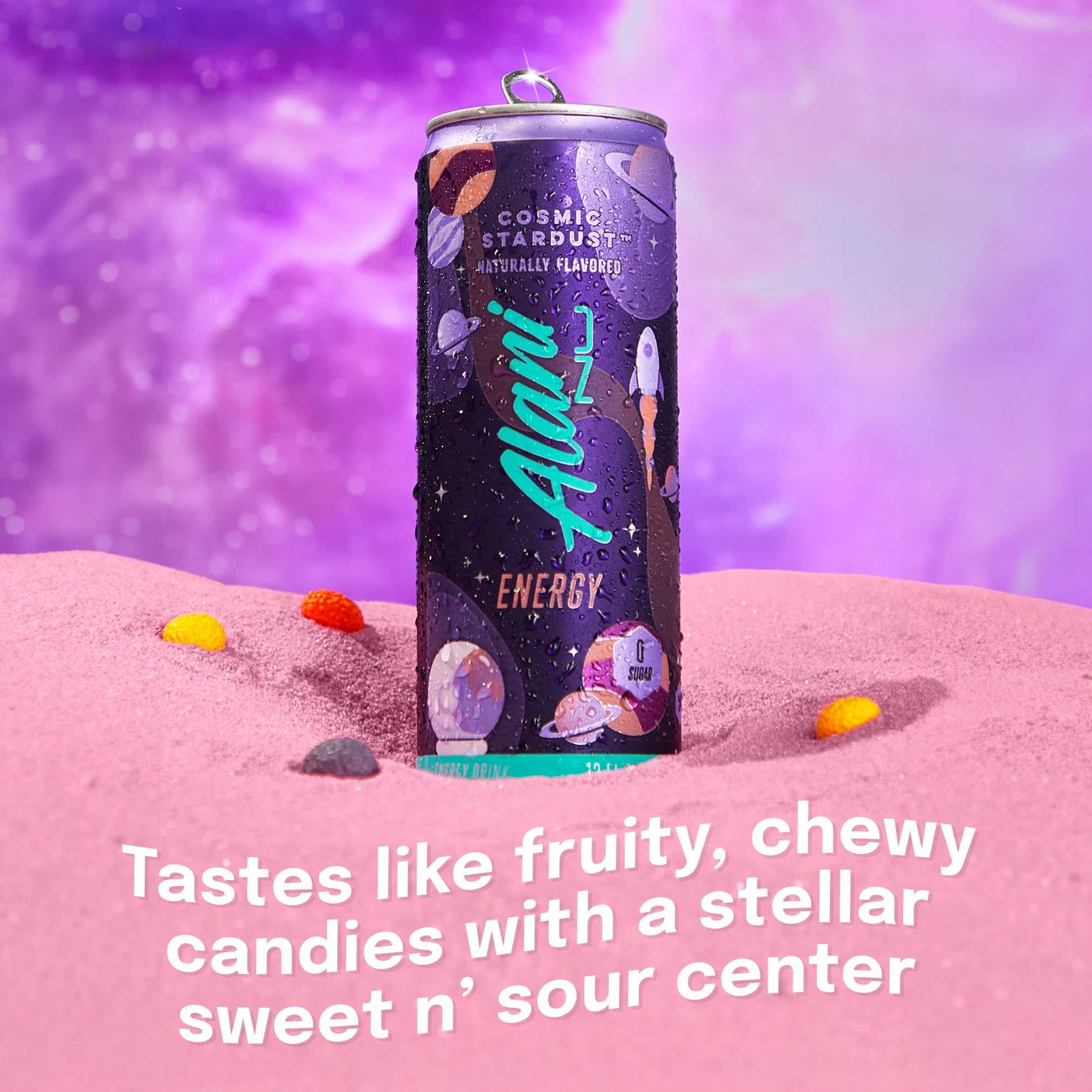 Sugar Free Energy Drink, Cosmic Stardust, 12 fl oz, 12 Pack, Cans, 200mg Caffeine
