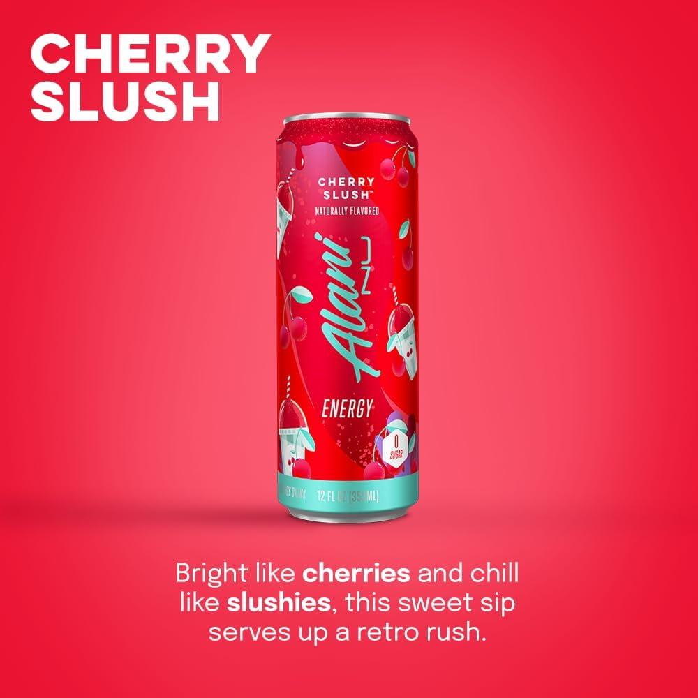 Energy Drink, Hawaiian Shaved Ice And Cherry Slush, Variety Pack, 12 fl oz (6 Pack)