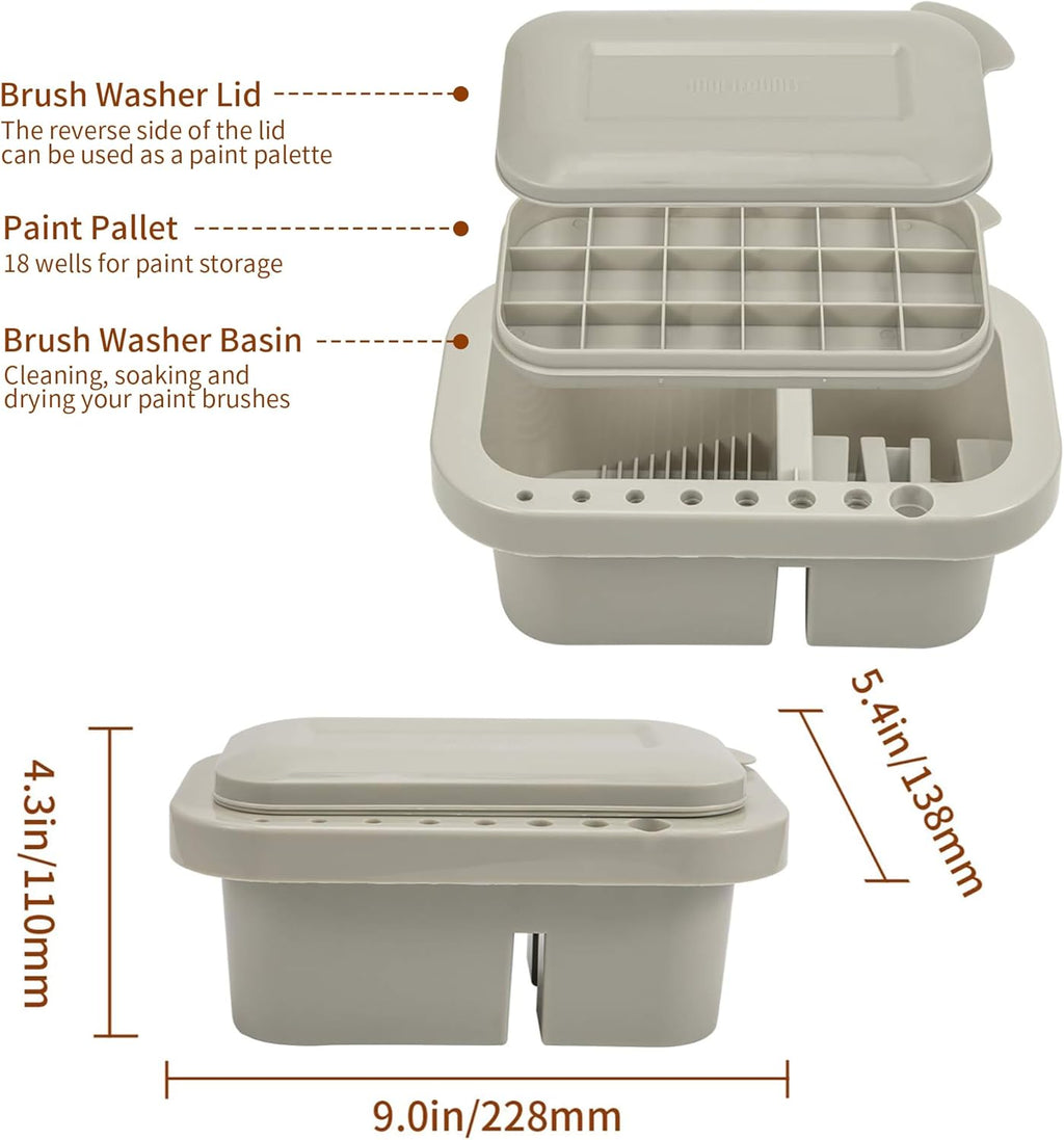 MyLifeUNIT Paint Brush Cleaner, Paint Brush Holder and Organizers with Palette for Acrylic, Watercolor, and Water-Bas... - Image 5
