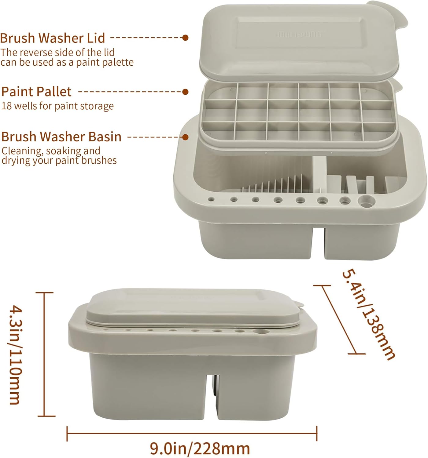 MyLifeUNIT Paint Brush Cleaner, Paint Brush Holder and Organizers with Palette for Acrylic, Watercolor, and Water-Bas... - Image 5