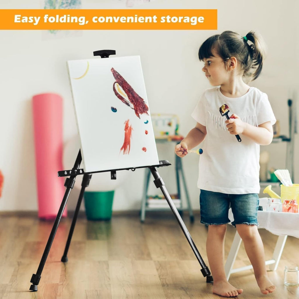 RRFTOK Easel Stand for Sign and Painting - Metal Tripod Adjustable Art Easels for Display Canvases Height from 17 to ... - Image 4
