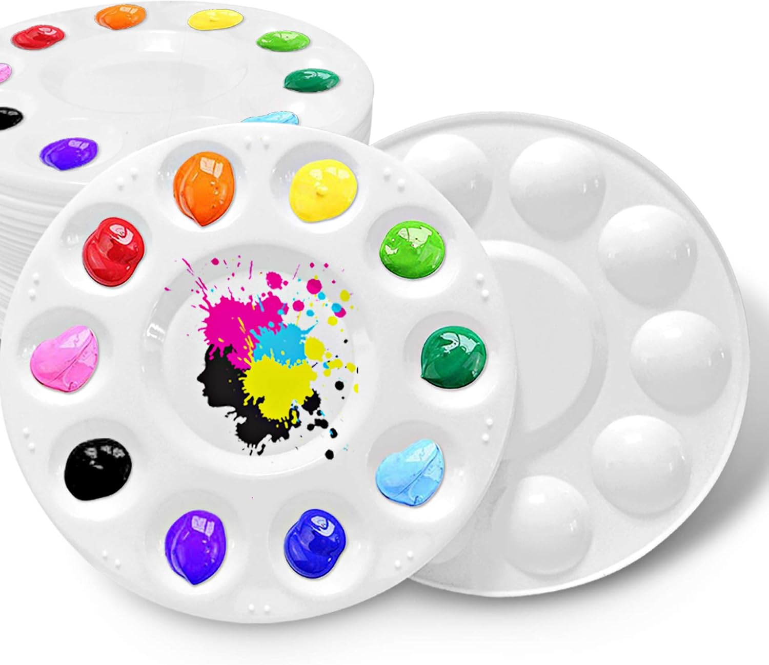 Hulameda Paint Tray Palettes, Plastic Paint Pallets for Kids or Students to Paints on School Project or Art Class-12pcs - Image 6
