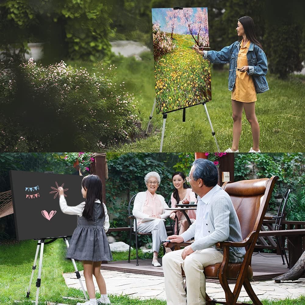 Art Easel Stand for Painting and Sign - RRFTOK Aluminum 66 Inch Metal Tripod Adjustable Portable Easels for Display -... - Image 4