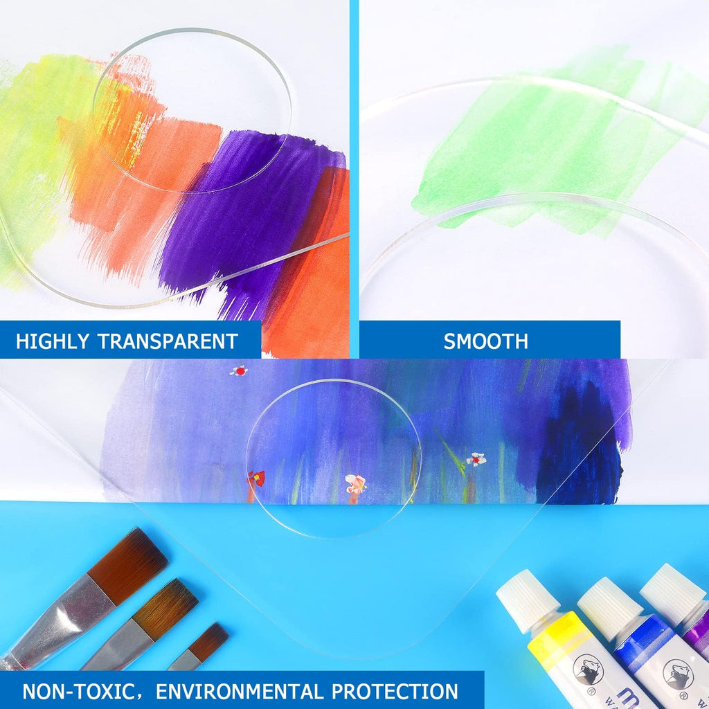 Tamaki 2 Pack 11.8 x 7.9 Inch Acrylic Paint Palette with Thumb Hole Clear Paint Pallet, Easy Clean Non-Stick Artist P... - Image 5
