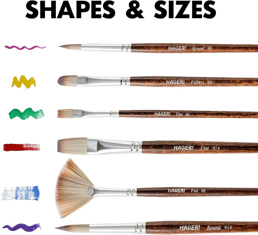 25 Pieces Paint Brushes, Expert Synthetic Nylon Bristles Paint Brush Kit with Palette Knife & Suede Leather Roll, Pai... - Image 6