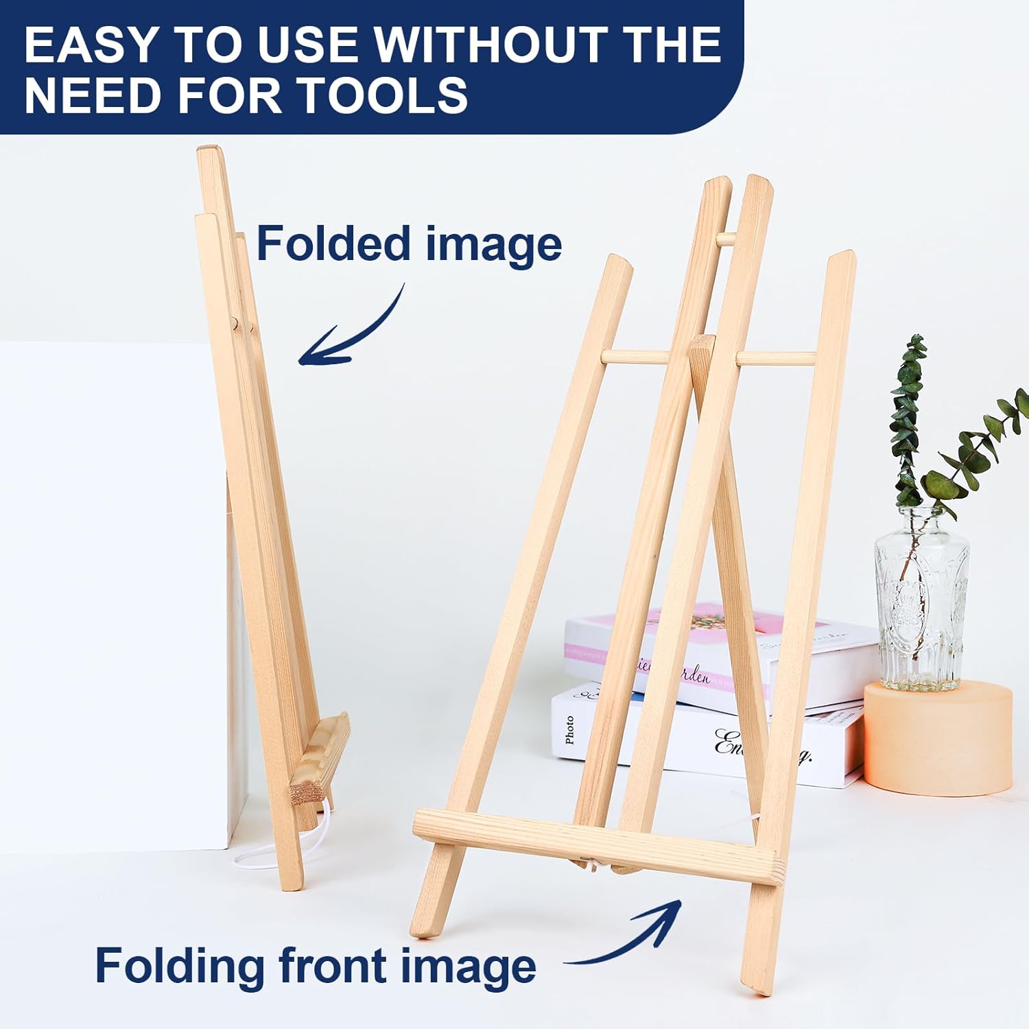 ESRICH 2pcs 17 Inch Tabletop Easels, Easel Stand for Painting,Tripod, Painting Party Easel, Kids Student Desktop Ease... - Image 4