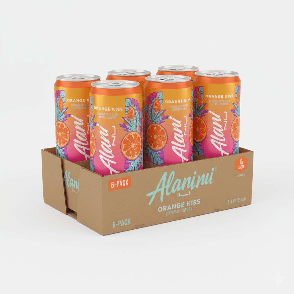 🍊 Energy Drink, Orange Kiss, 12 oz Cans, 6-Pack – Bright Citrus Flavor &amp; Smooth Energy Boost ⚡
