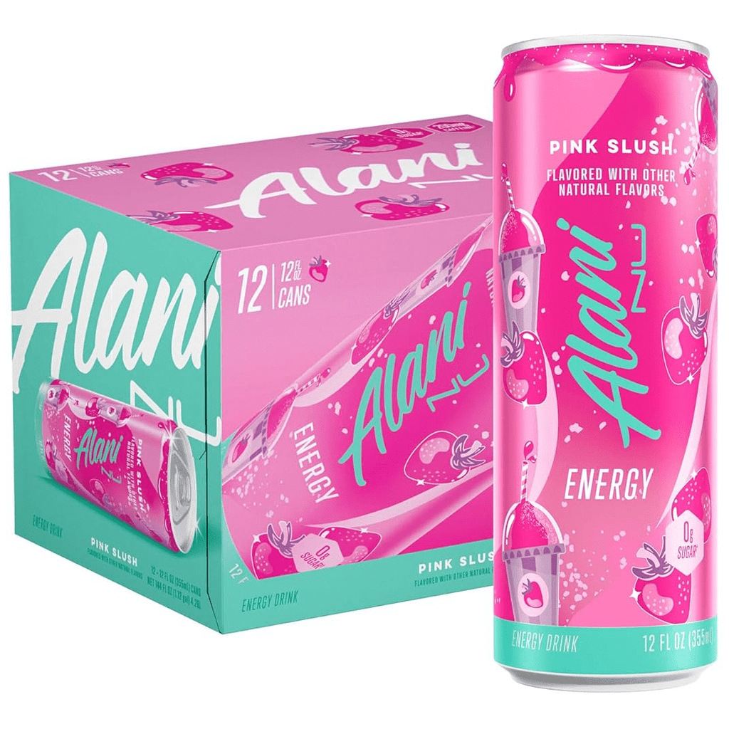 Sugar Free Energy Drink, Pink Slush, 12 fl oz, 12 Pack, Cans, 200mg Caffeine