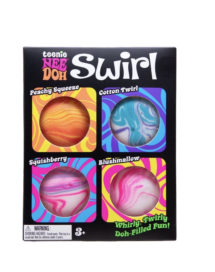 new trending nee doh teenie swirl 4 pack stress reliever balls, fidget, sensory ( 1 chosen at random)