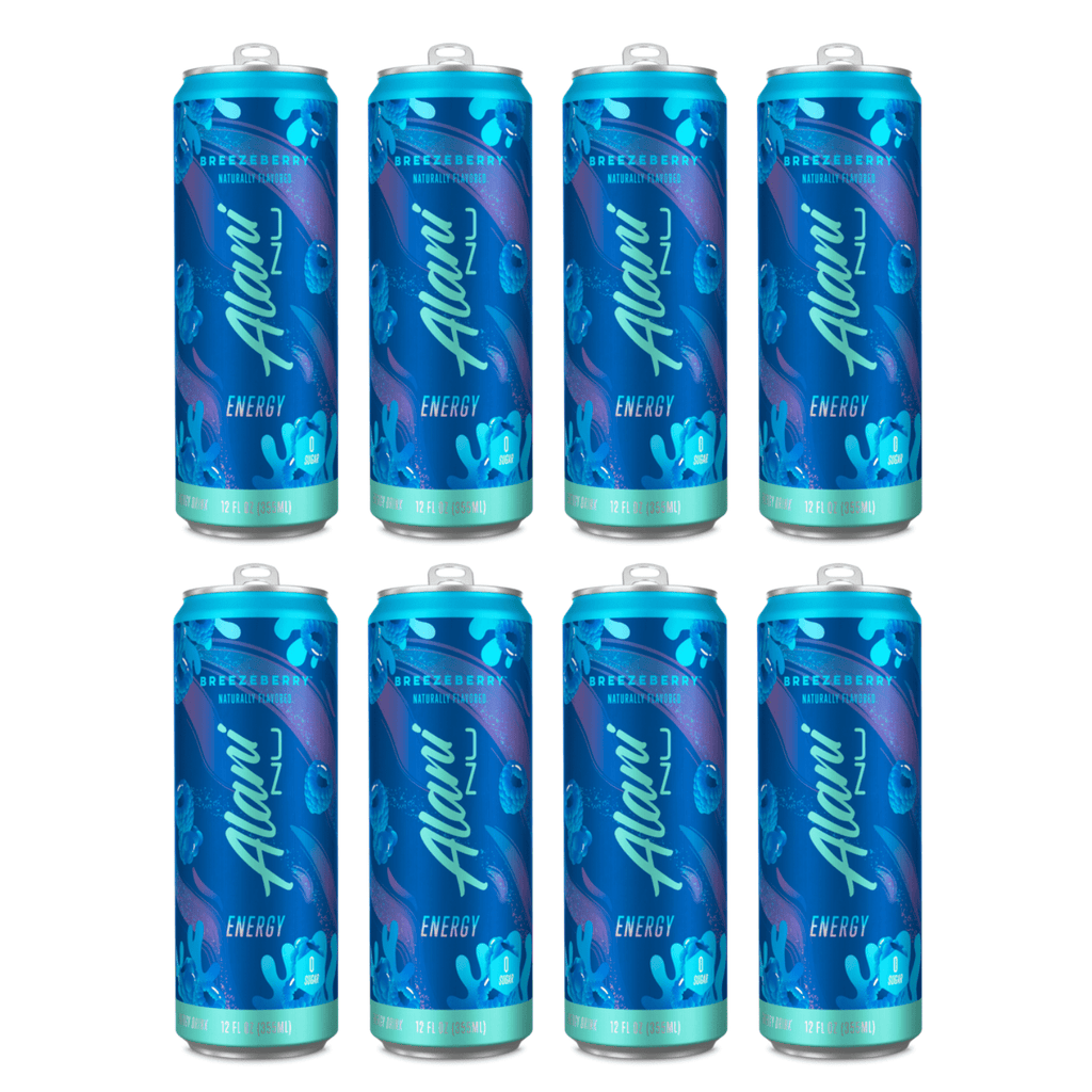 Energy Drink Breezeberry Flavor 12 fl oz Cans, 8 Pack Low Calorie Sugar Free Energy Beverage