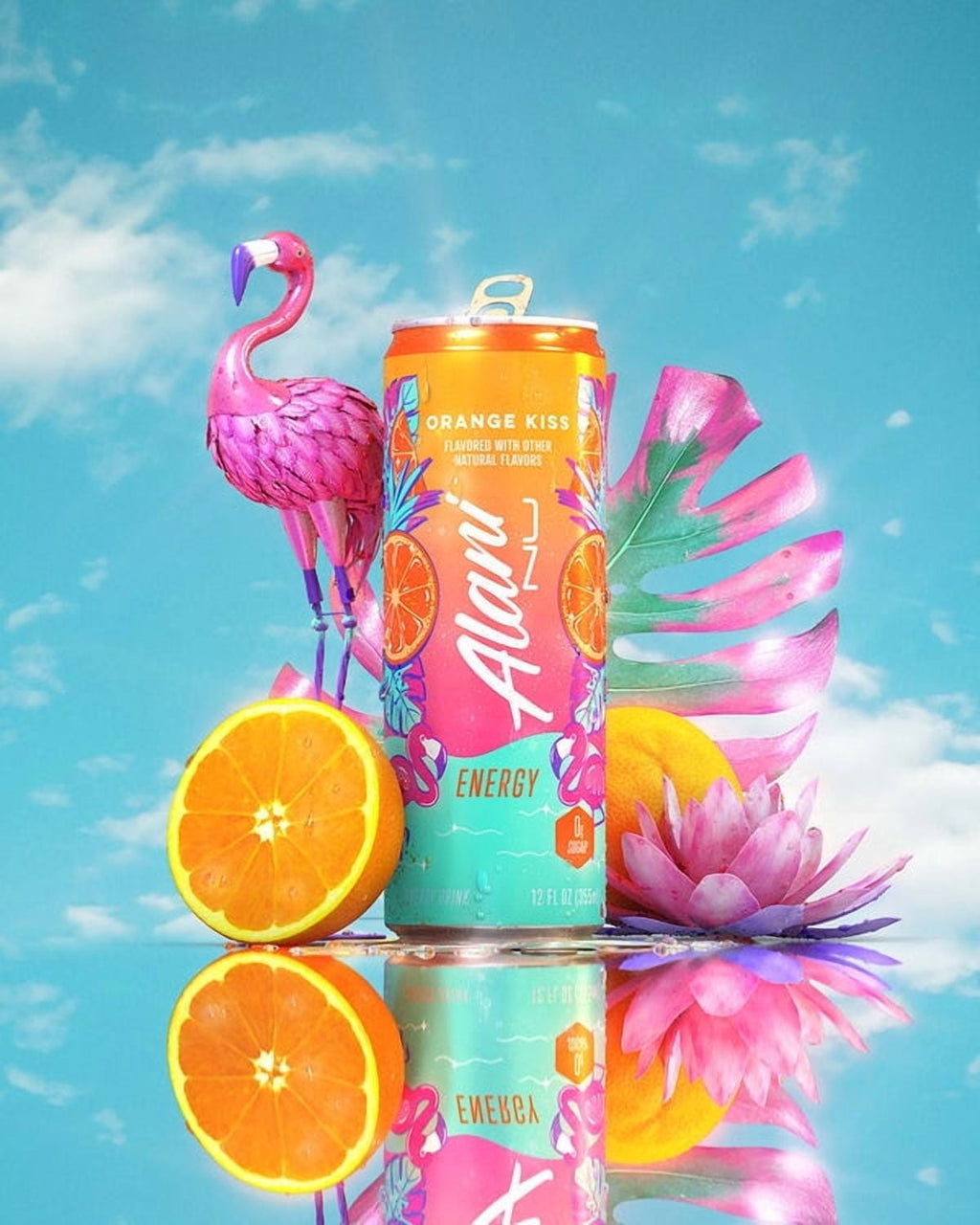 Orange Kiss Energy Drink, 12 fl oz Cans, Pack of 6