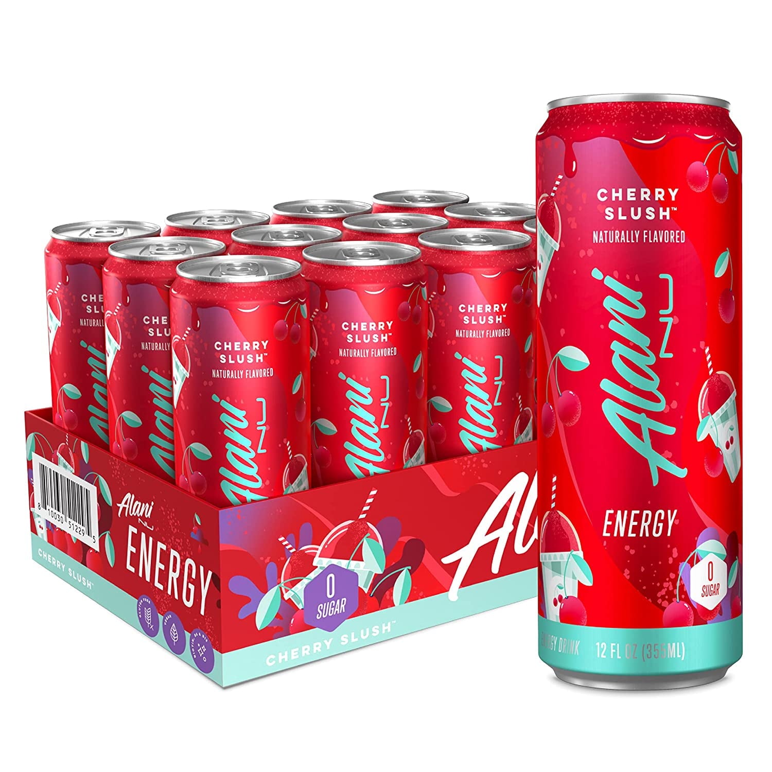 Energy Drink - Cherry Slush - 12oz Cans (Single Cans)-Pack Of 4