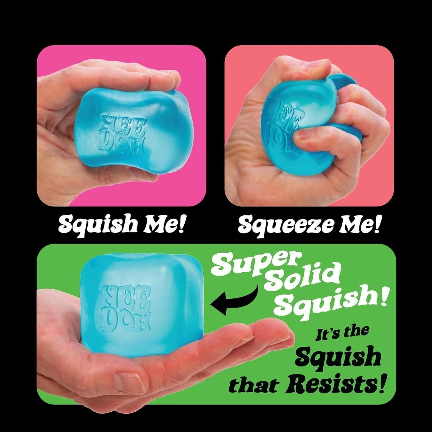 NeeDoh Nice Cube – Solid Squish – 2.25″ Cube