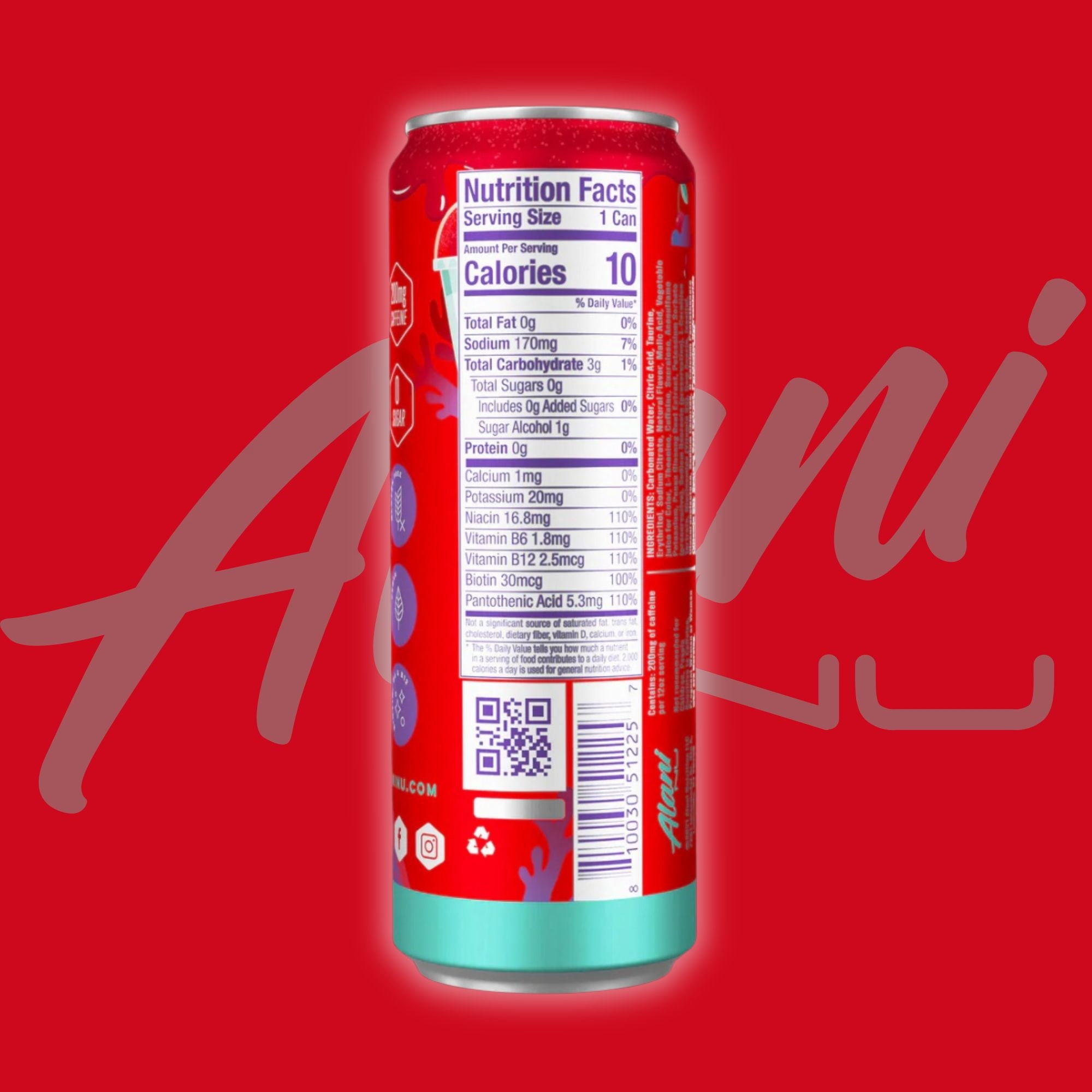 Slush Energy Drink 12‑Can Variety Pack – Lime, Blue, Pink &amp; Cherry – 12 fl oz Cans
