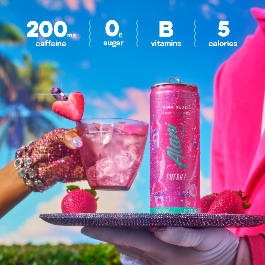 Sugar Free Energy Drink, Pink Slush 12oz Can (6 Pack)