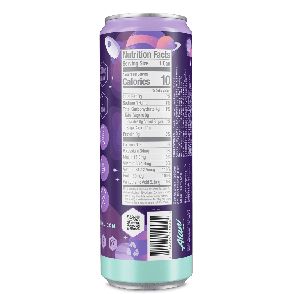 Sugar Free Energy Drink, Cosmic Stardust, 12 fl oz, 24 Pack, Cans, 200mg Caffeine