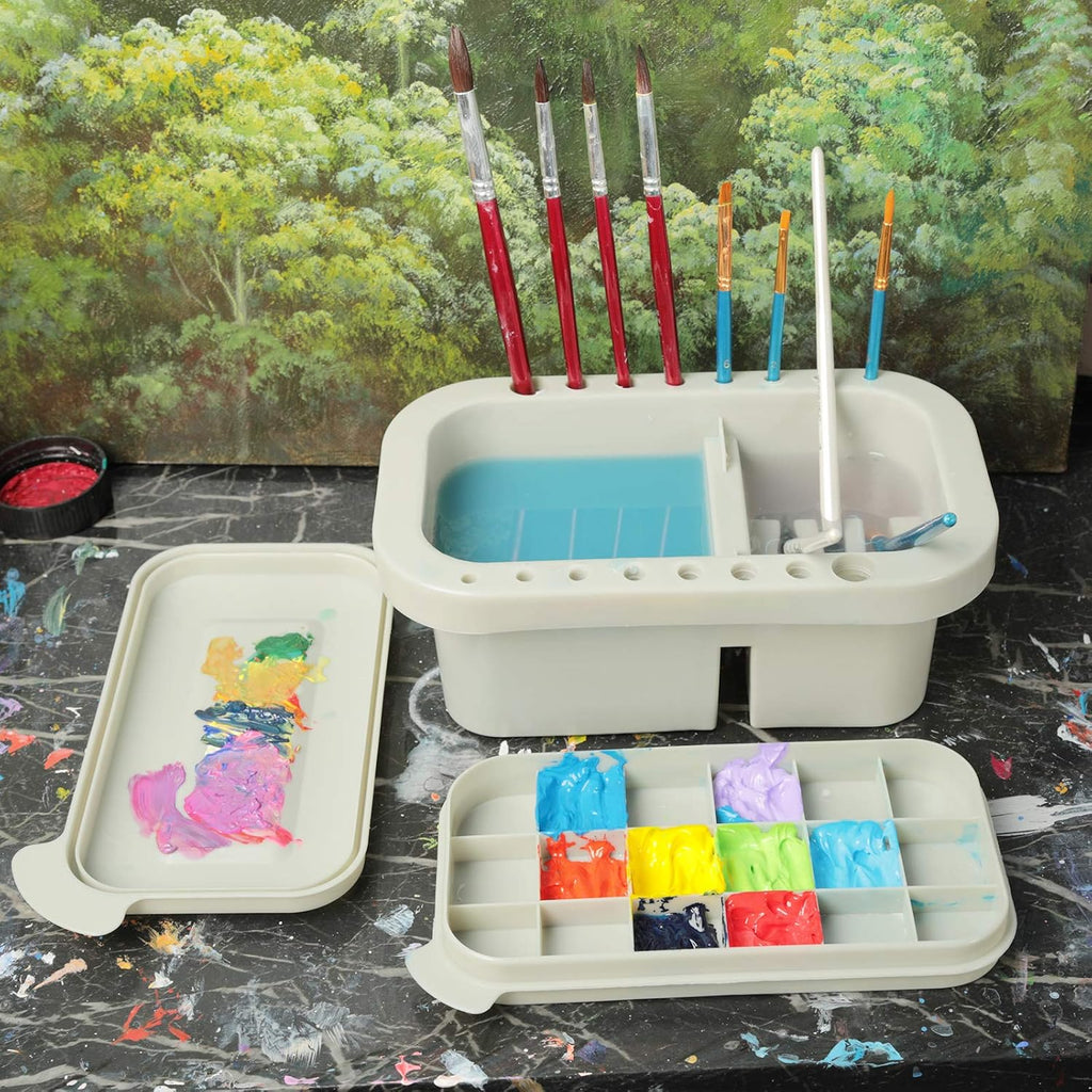 MyLifeUNIT Paint Brush Cleaner, Paint Brush Holder and Organizers with Palette for Acrylic, Watercolor, and Water-Bas... - Image 6