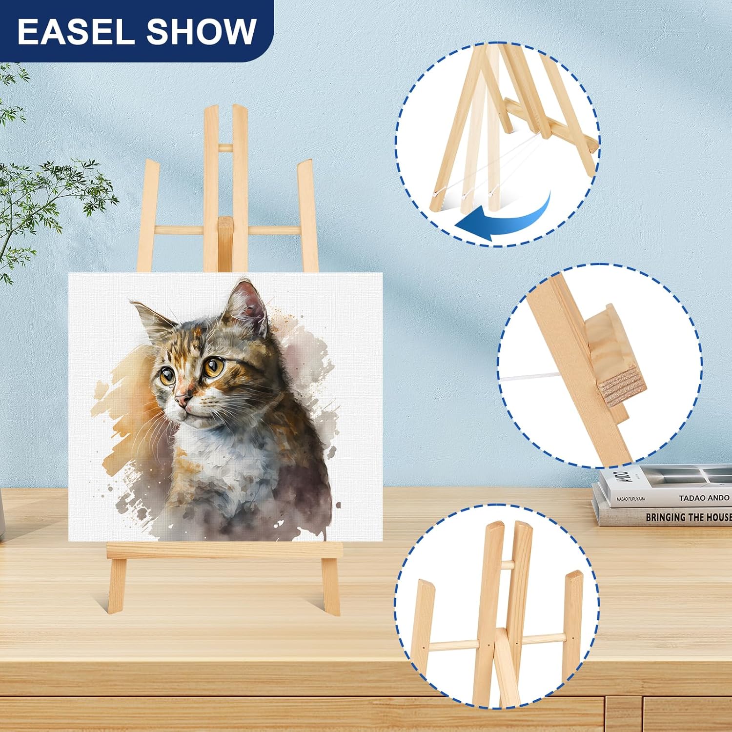 ESRICH 2pcs 17 Inch Tabletop Easels, Easel Stand for Painting,Tripod, Painting Party Easel, Kids Student Desktop Ease... - Image 3