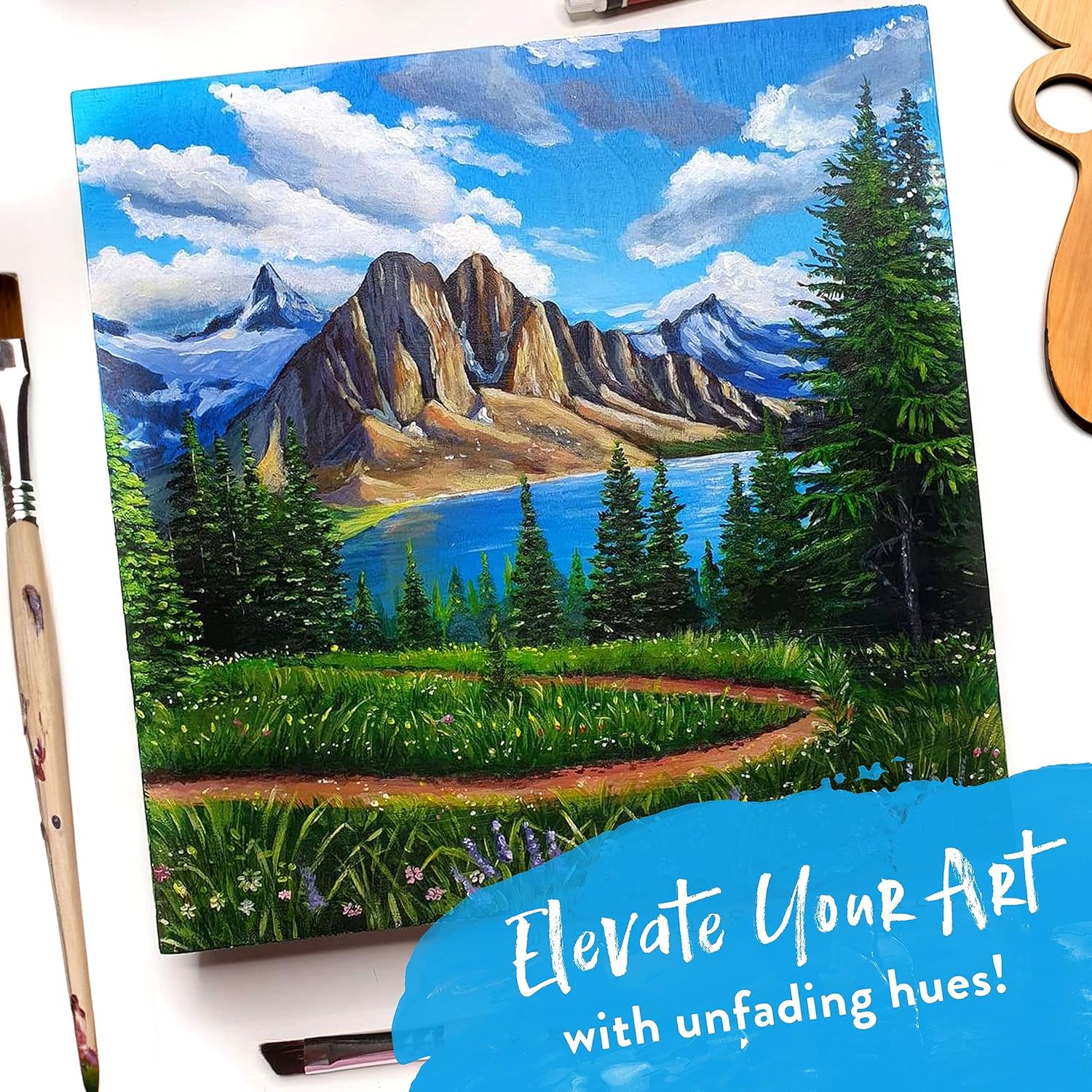 Chalkola 40 Acrylic Paint Set for Adults with 24 Acrylic Paints kit (22ml), 10 Painting Brushes, 5 Canvas for Paintin... - Image 5